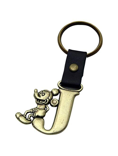 Disney Mickey Mouse Letter J Brass Key Chain