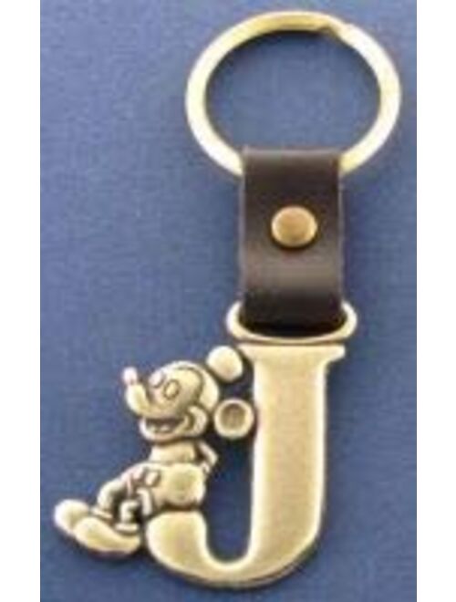 Disney Mickey Mouse Letter J Brass Key Chain