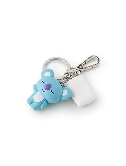 BT21 KOYA Character Mini Cute Figure Keychain Key Ring Bag Charm with Clip, Blue