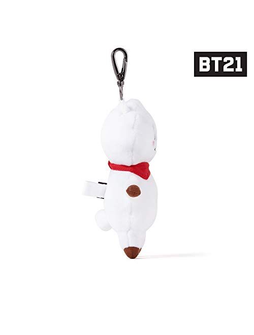 BT21 RJ Character Soft Plush Stuffed Animal Keychain Key Ring Bag Charm, 12 cm, White