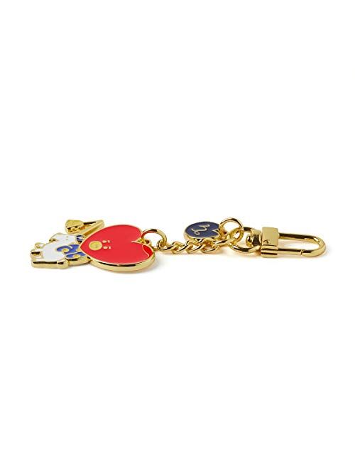 BT21 Universtar TATA Character Cute Mini Figure Keychain Key Ring Bag Charm with Clip, Red