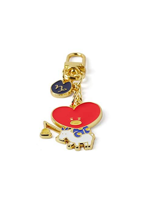 BT21 Universtar TATA Character Cute Mini Figure Keychain Key Ring Bag Charm with Clip, Red