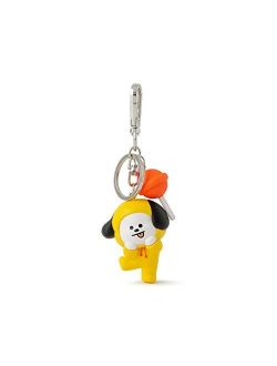 CHIMMY Character Mini Cute Figure Keychain Key Ring Bag Charm with Clip, Yellow