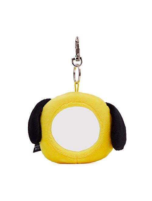BT21 Official Merchandise by Line Friends - CHIMMY Character Plush Doll Face Key Chain Ring with Mirror Handbag Accessories