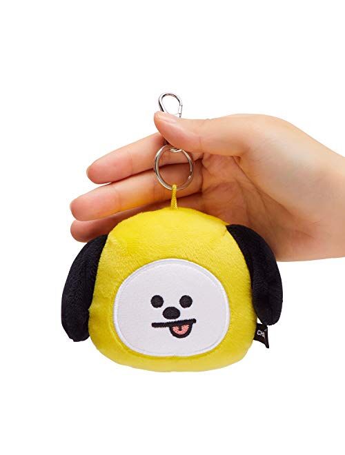 BT21 Official Merchandise by Line Friends - CHIMMY Character Plush Doll Face Key Chain Ring with Mirror Handbag Accessories