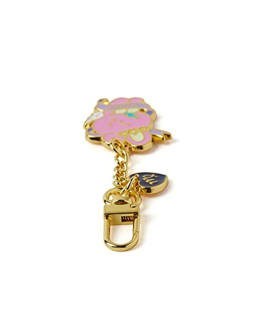 BT21 Universtar COOKY Character Cute Mini Figure Keychain Key Ring Bag Charm with Clip, Pink