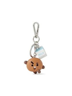 SHOOKY Character Mini Cute Figure Keychain Key Ring Bag Charm with Clip, Brown