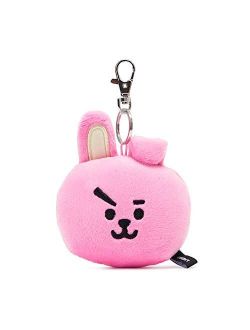 Official Merchandise by Line Friends - Cooky Character Plush Doll Face Keychain Ring with Mirror Handbag Accessories