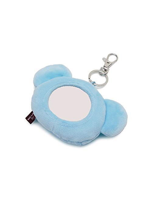 BT21 Official Merchandise by Line Friends - KOYA Character Plush Doll Face Keychain Ring with Mirror Handbag Accessories