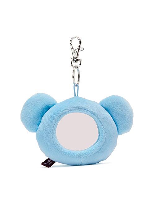 BT21 Official Merchandise by Line Friends - KOYA Character Plush Doll Face Keychain Ring with Mirror Handbag Accessories