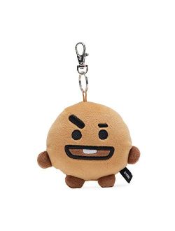 Official Merchandise by Line Friends - SHOOKY Character Plush Doll Face Keychain Ring with Mirror Handbag Accessories