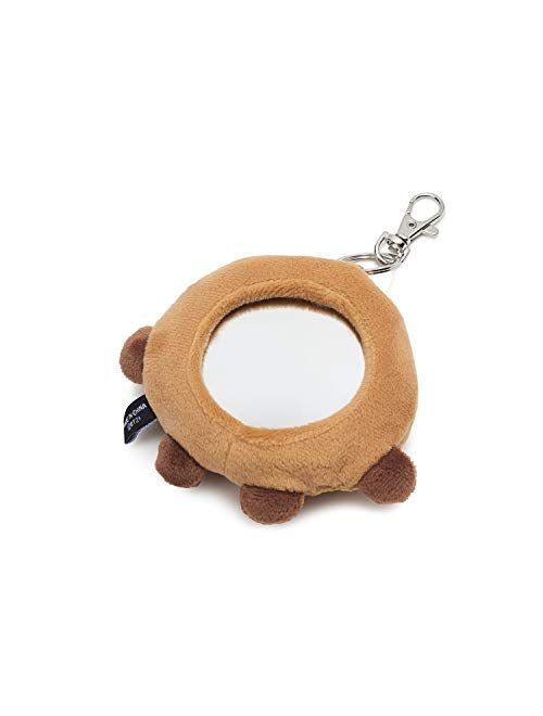 BT21 Official Merchandise by Line Friends - SHOOKY Character Plush Doll Face Keychain Ring with Mirror Handbag Accessories