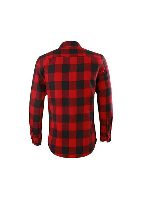 Cotton Long Sleeve Plaid Button Up Flannel Casual Slim Work Shirt