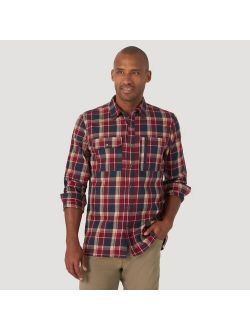 Blend Plaid Button-Down Long Sleeve Flannel Shirt