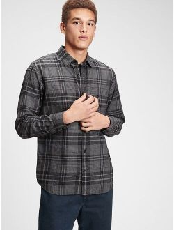 Smart Cotton Plaid Long Sleeve Button Up Flannel Shirt