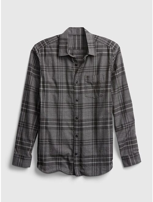 GAP Smart Cotton Plaid Long Sleeve Button Up Flannel Shirt