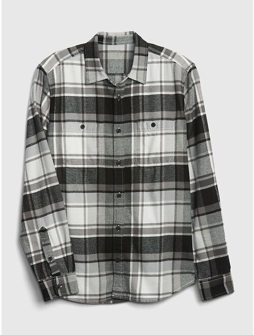Gap Cotton Long Sleeve Button Up Front Pocket Flannel Shirt