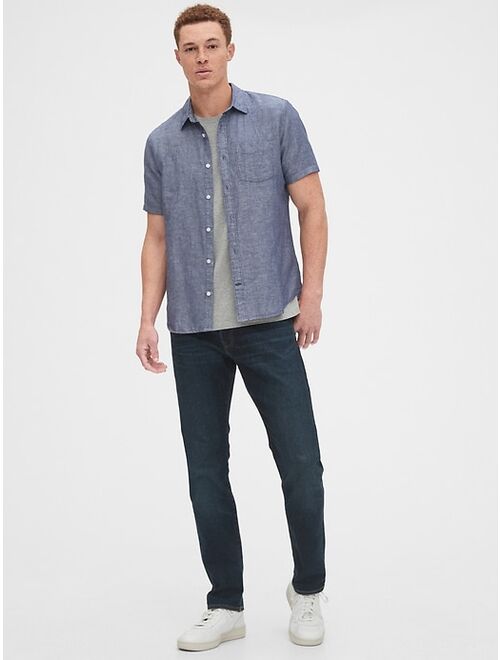 GAP Button-Front Shirt in Linen-Cotton