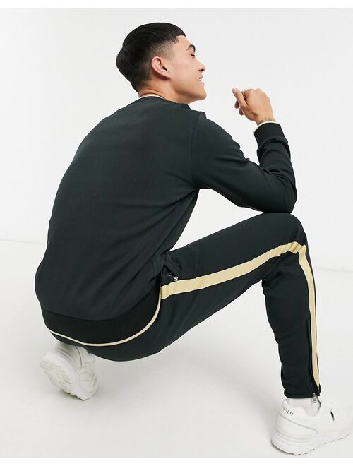 Polo Ralph Lauren x ASOS exclusive collab sweatshirt in black with gold tipping and logo