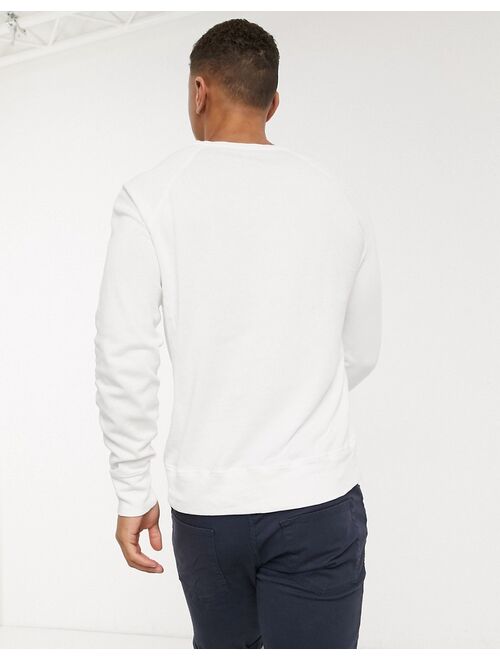 Polo Ralph Lauren player logo spa terry lightweight crew neck sweatshirt in white