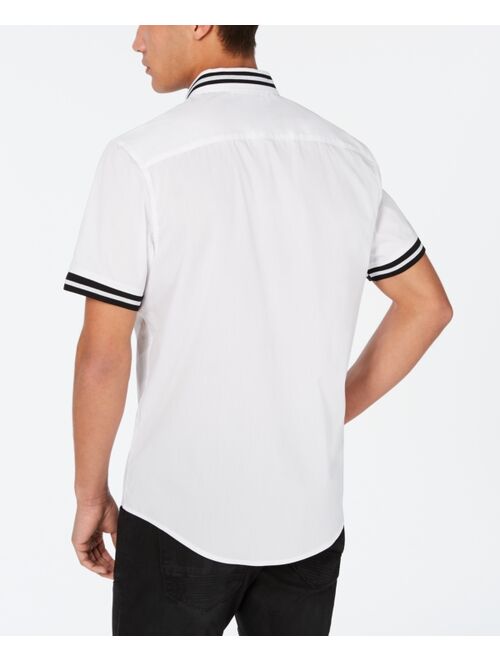 INC White Blend Short Sleeve Button Up Shirts