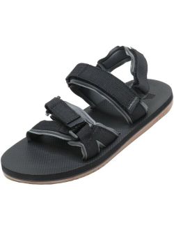 Men's Caged Oasis Black / Grey Brown Ankle-High Sport Sandals & Slide - 6M