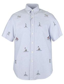 Ralph Lauren Mens Americana Short Sleeve Button Down Casual Shirt