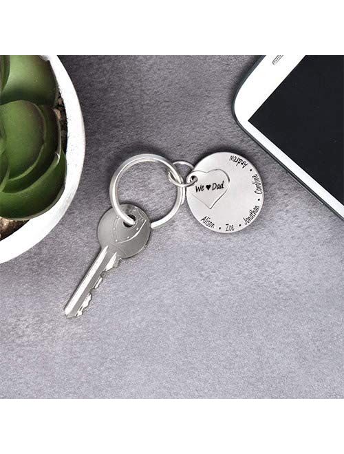 Under Armour MyNameNecklace Unisex Personalized Name Family Engraved Keychain with Heart- Birthday Engraving Key Ring Gift