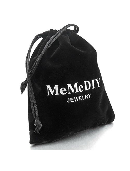 MeMeDIY Personalized Name Keychain Engraving Names Date Stainless Steel Dog Tag