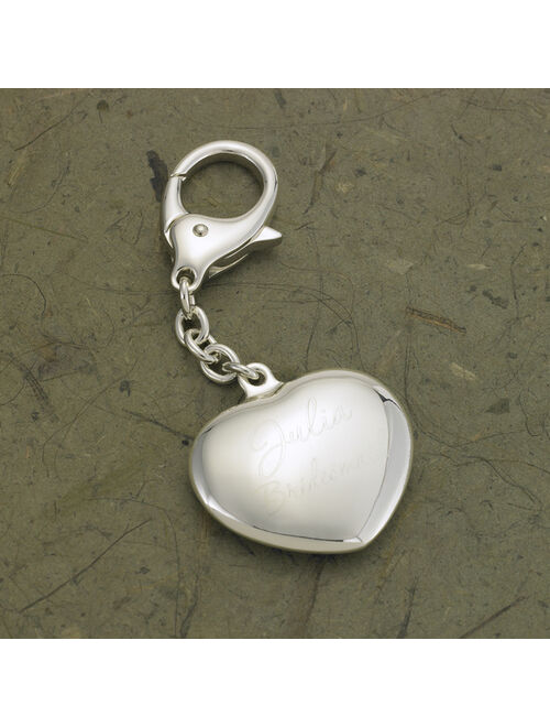 Personalized Name Silver Plated Heart Key Chain