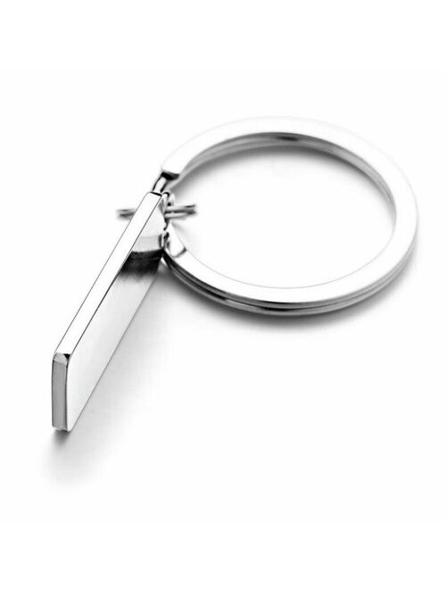 Stainless Steel Custom Keychain Engraved Letters Text Personalized Name Keyring Gift