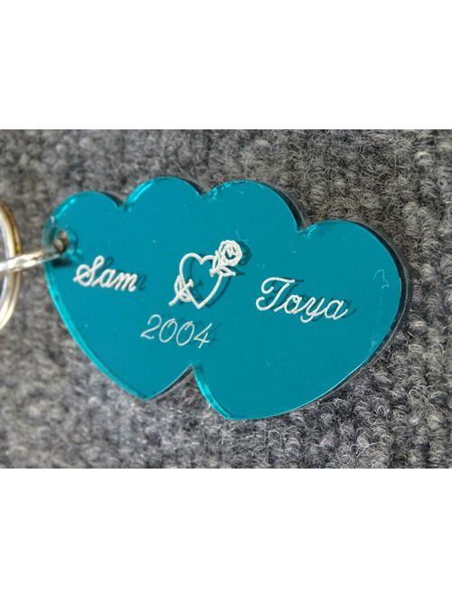 Heart Personalized Name Heart Key chain Custom Names Engraved Free keychain keyring