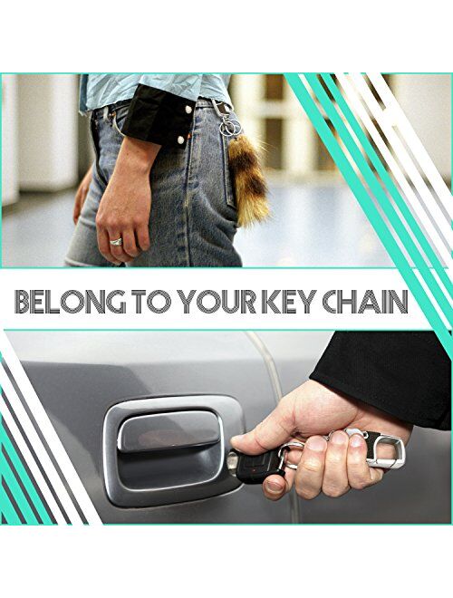 Young4us Key Chain 2 Key Rings Stainless Steel Heavy Duty Car Keychain in Metal The Perfect Combination of Luxury, Will Never Rust, Bend or Break for Men and Women - (Set