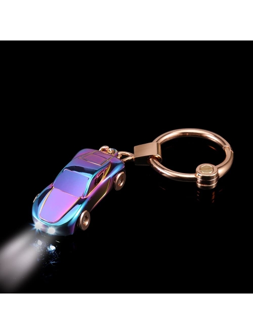 Key Chain Flashlights, Jobon Car Keychain Flashlight with 2 Modes Keychain LED Lights, Spring Ring Clip, Fancy and Adorable Men or Women Gifts Ideas