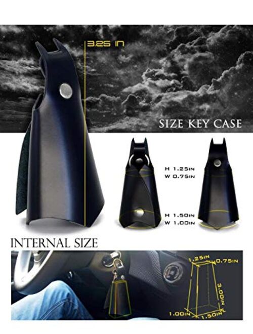 CAILLU KeyChain Leather Bat for men Car keychain fob case,Leather POP keys ring cover holder,man bmw key chain
