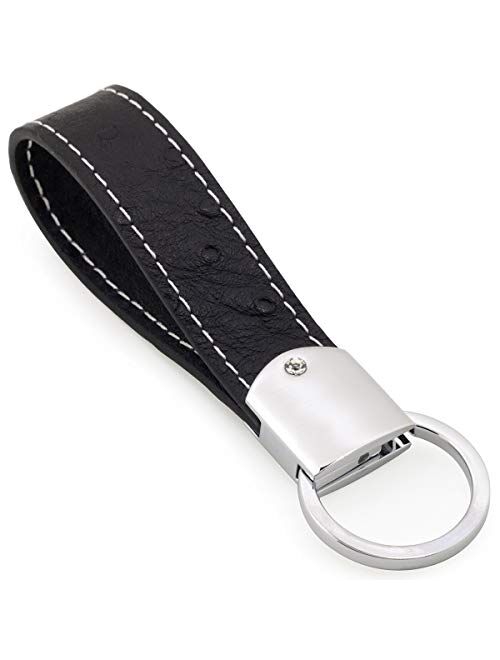 Leather KeychainDPOB Italian Leather women Key Ring - Simple Design - Made of Durable Premium Quality Leather