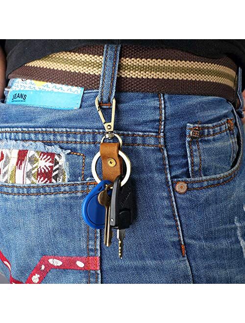 4 Pieces Leather Valet Keychain Leather Key Chain with Belt Loop Clip for Keys