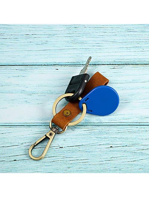 4 Pieces Leather Valet Keychain Leather Key Chain with Belt Loop Clip for Keys