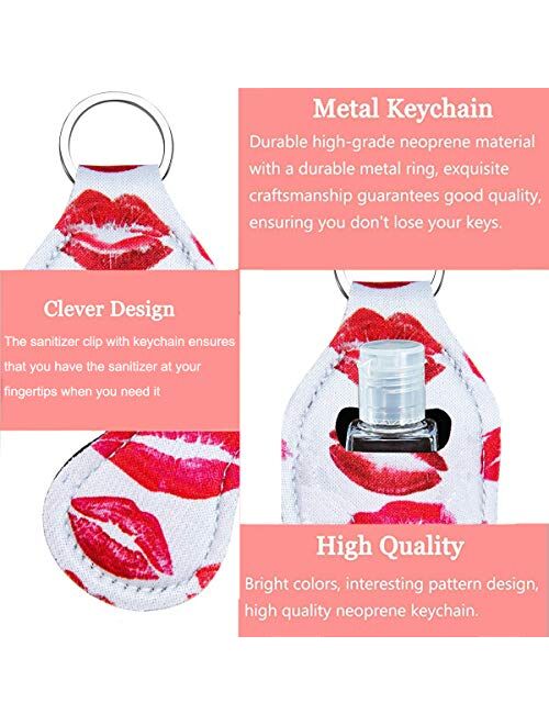 Hand Sanitizer Keychain Holder, Topcent 4Pcs Small Empty Travel Size Bottle Refillable Containers for Lotion, and Liquids - 30 ML Flip Cap Reusable Bottles with Keychain 