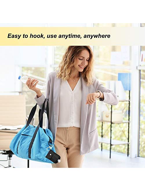 4 Pcs Travel Bottles 2Oz Portable Squeeze Bottle Leakproof Refillable Flip Cap Bottles with Leather Keychain Holder for Hand Sanitizer Soap Lotion Essential Oil