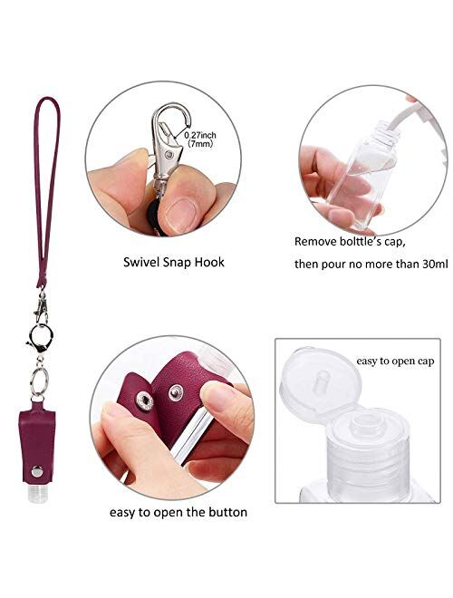 BIHRTC Hand Sanitizer Keychain Holder Wristlet Keychain