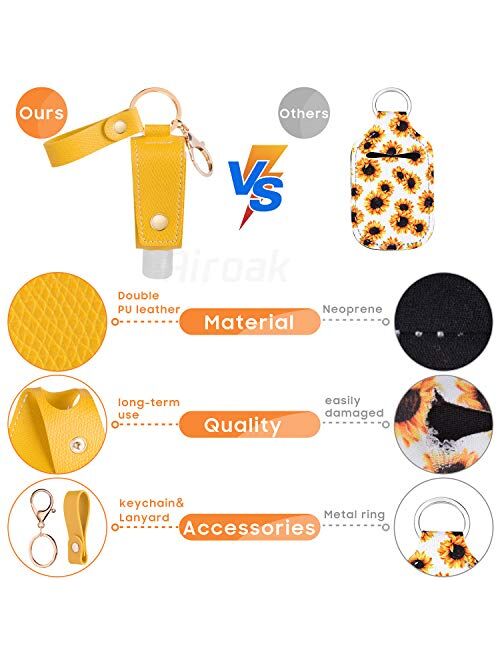 Hand Sanitizer Keychain Holder, Airoak 4 Pack Small Empty Travel Size Reusable Flip Cap Bottle for Soap Liquids Shampoo and Lotion- 30ML/1oz Refillable Containers Bottles