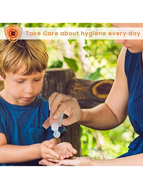 Hand Sanitizer Keychain Holder, Airoak 4 Pack Small Empty Travel Size Reusable Flip Cap Bottle for Soap Liquids Shampoo and Lotion- 30ML/1oz Refillable Containers Bottles