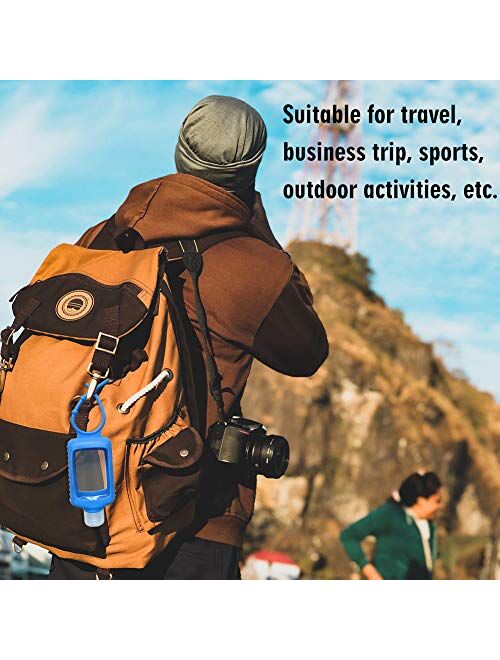 Hand Sanitizer Holder, 60ml/2oz Travel Bottles with Keychain Silicone Sleeve, Portable Refillable Keychain Bottles for Sanitizer, Toiletries