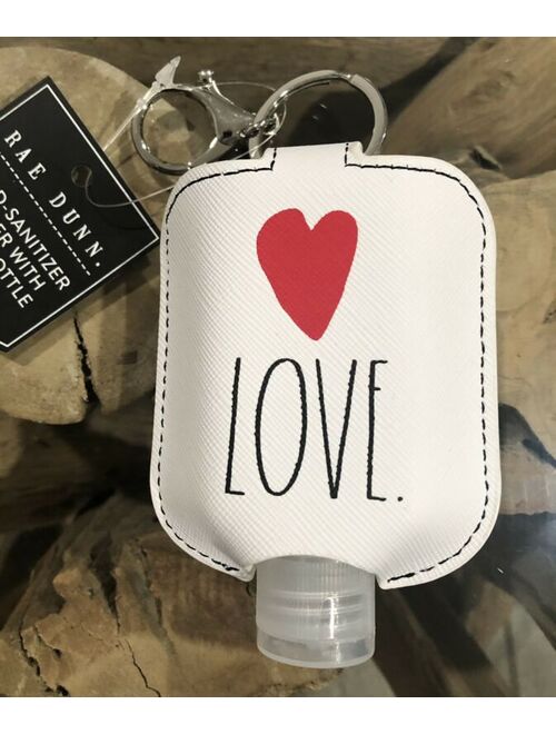 Rae Dunn LOVE Hand Sanitation Holder w/ Travel Bottle & Key Chain NEW Heart