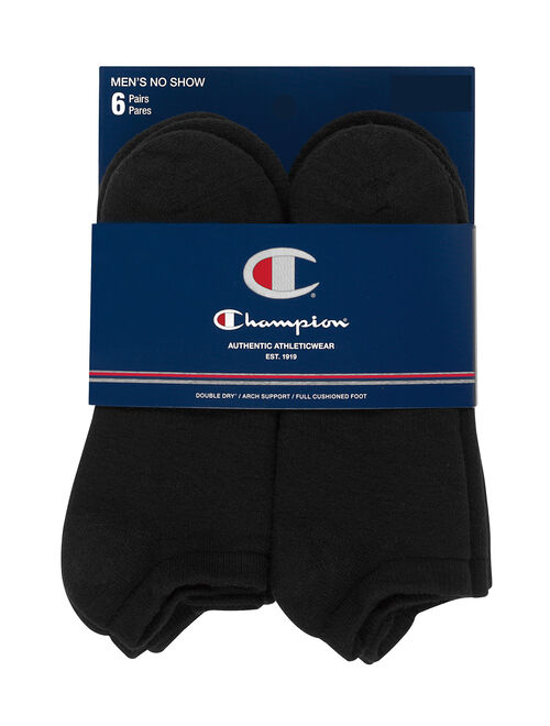 Champion Men's Double Dry Performance No-Show Socks, 6 Pack