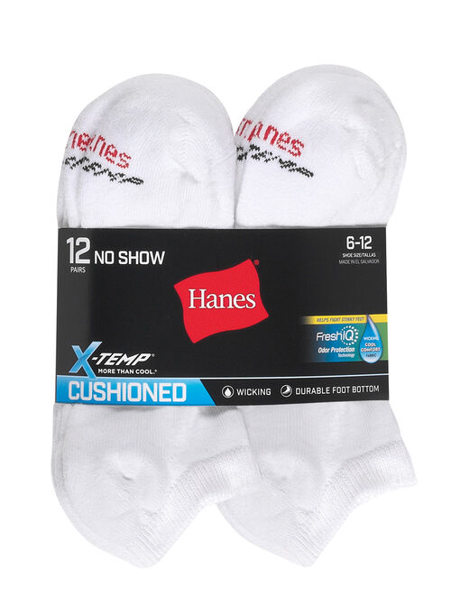 Hanes X-Temp No Show Men's Socks, 12 Pack