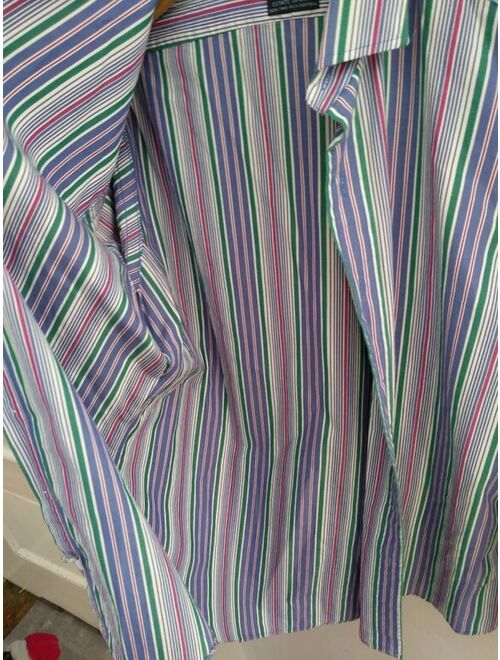 Vintage POLO RALPH LAUREN Estate Sport Men's Shirt XXL Striped Long Sleeve