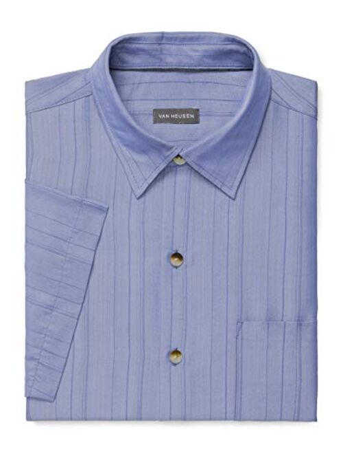 Van Heusen Men's Big and Tall Big and Tall Air Short Sleeve Button Down Poly Rayon Stripe Shirt