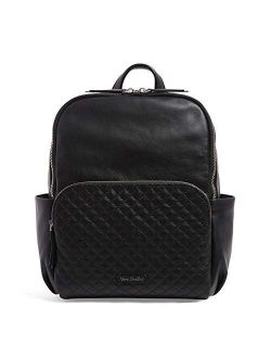 Women's Leather Carryall Backpack, Black, One Size